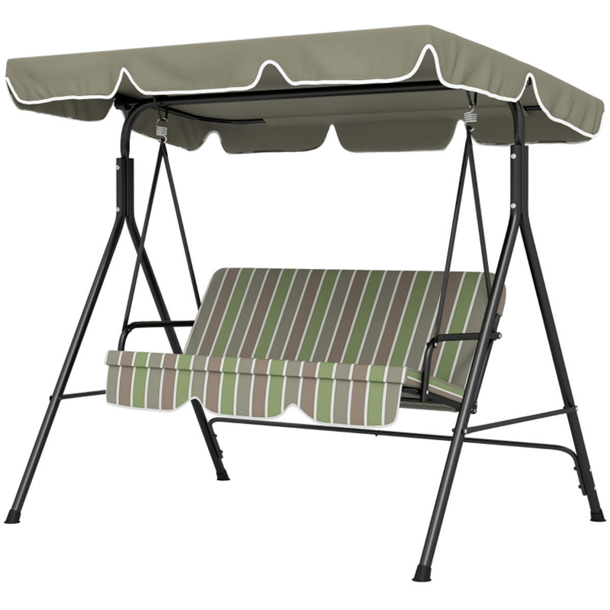 3-Seat Outdoor Patio Swing Chair-Beige & Green ( Amazon Shipping)( Prohibited by WalMart )