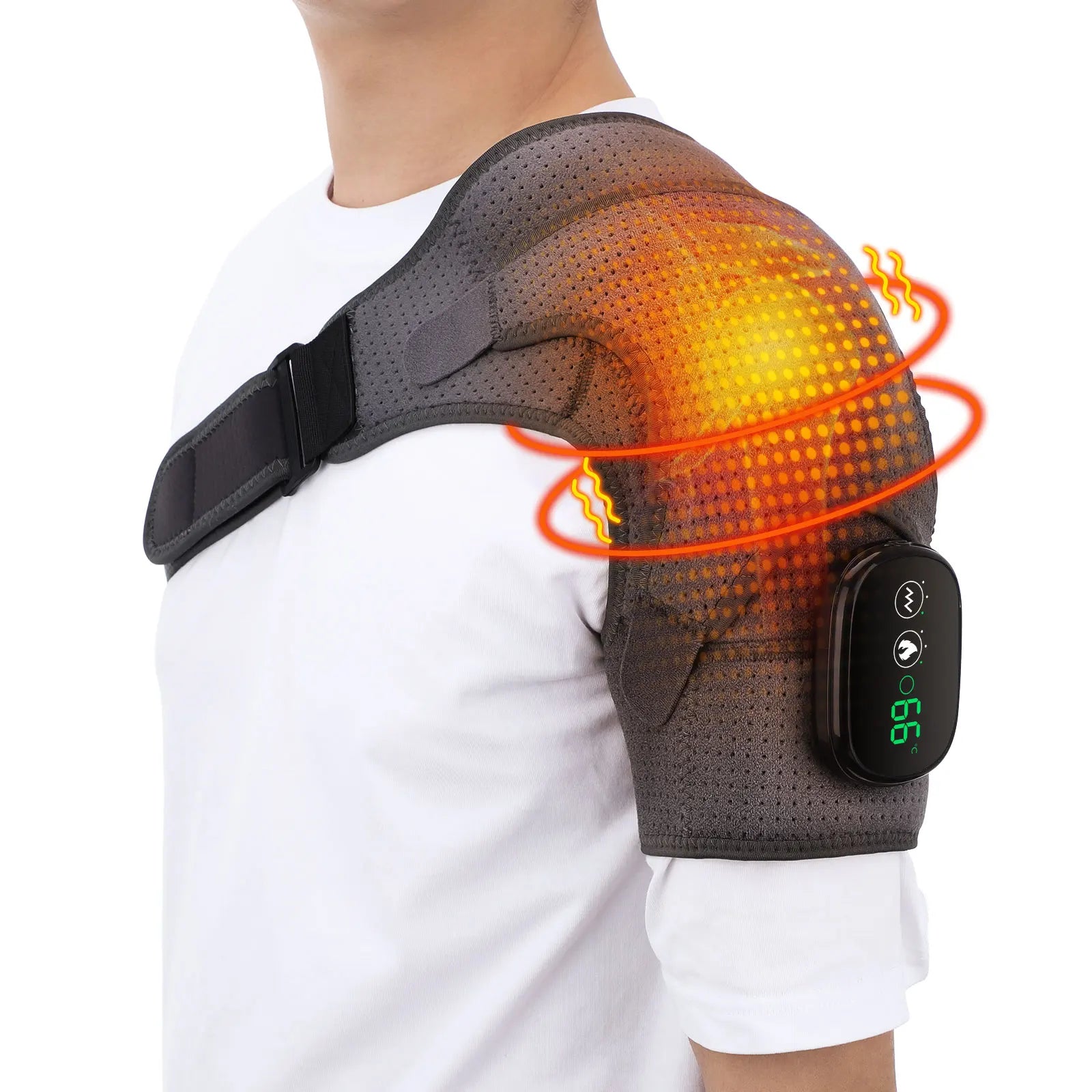 Electric Shoulder Massager Heating Pad Vibration Massage Support Belt Shoulder Thermal Brace