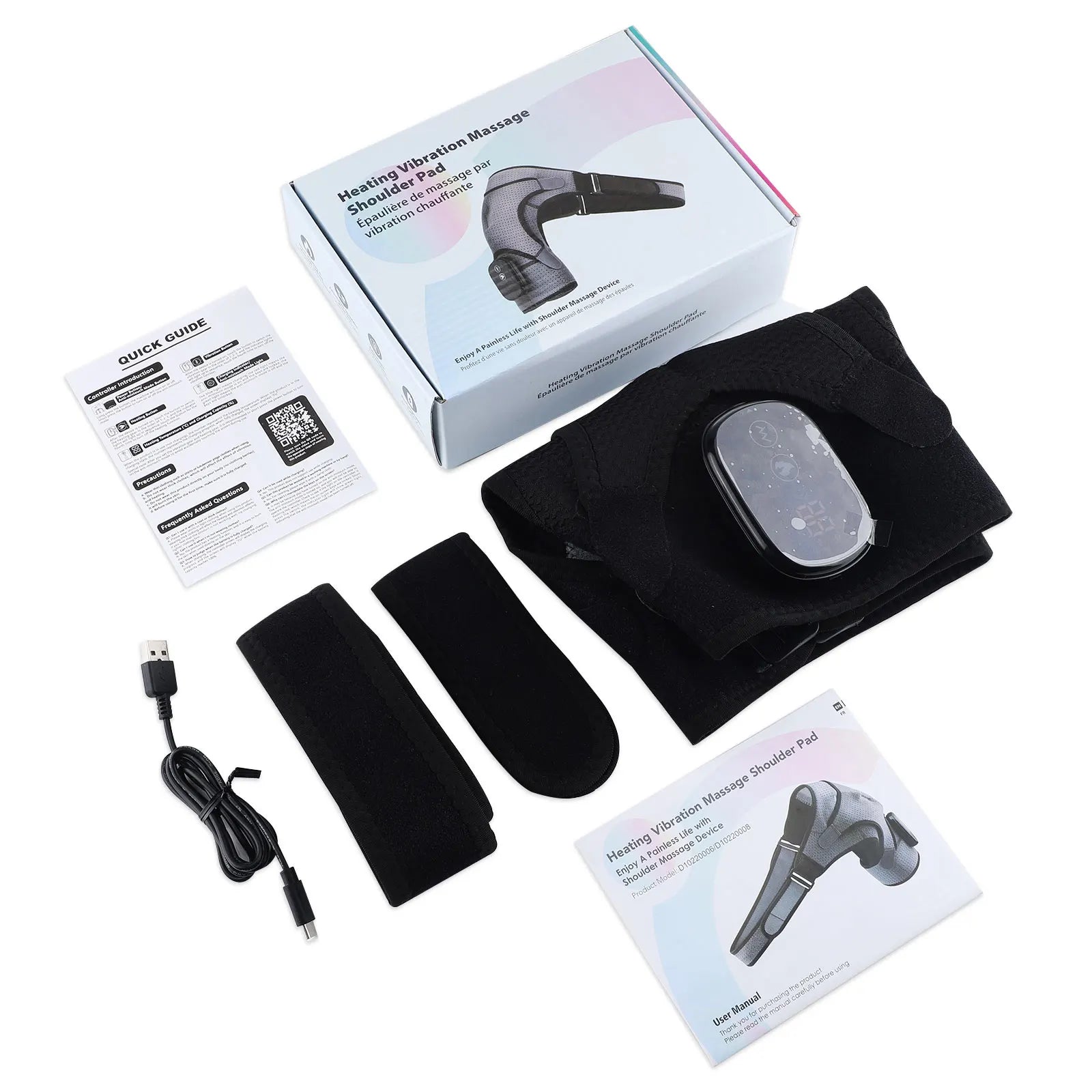 Electric Shoulder Massager Heating Pad Vibration Massage Support Belt Shoulder Thermal Brace