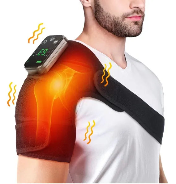 Electric Shoulder Massager Heating Pad Vibration Massage Support Belt Shoulder Thermal Brace