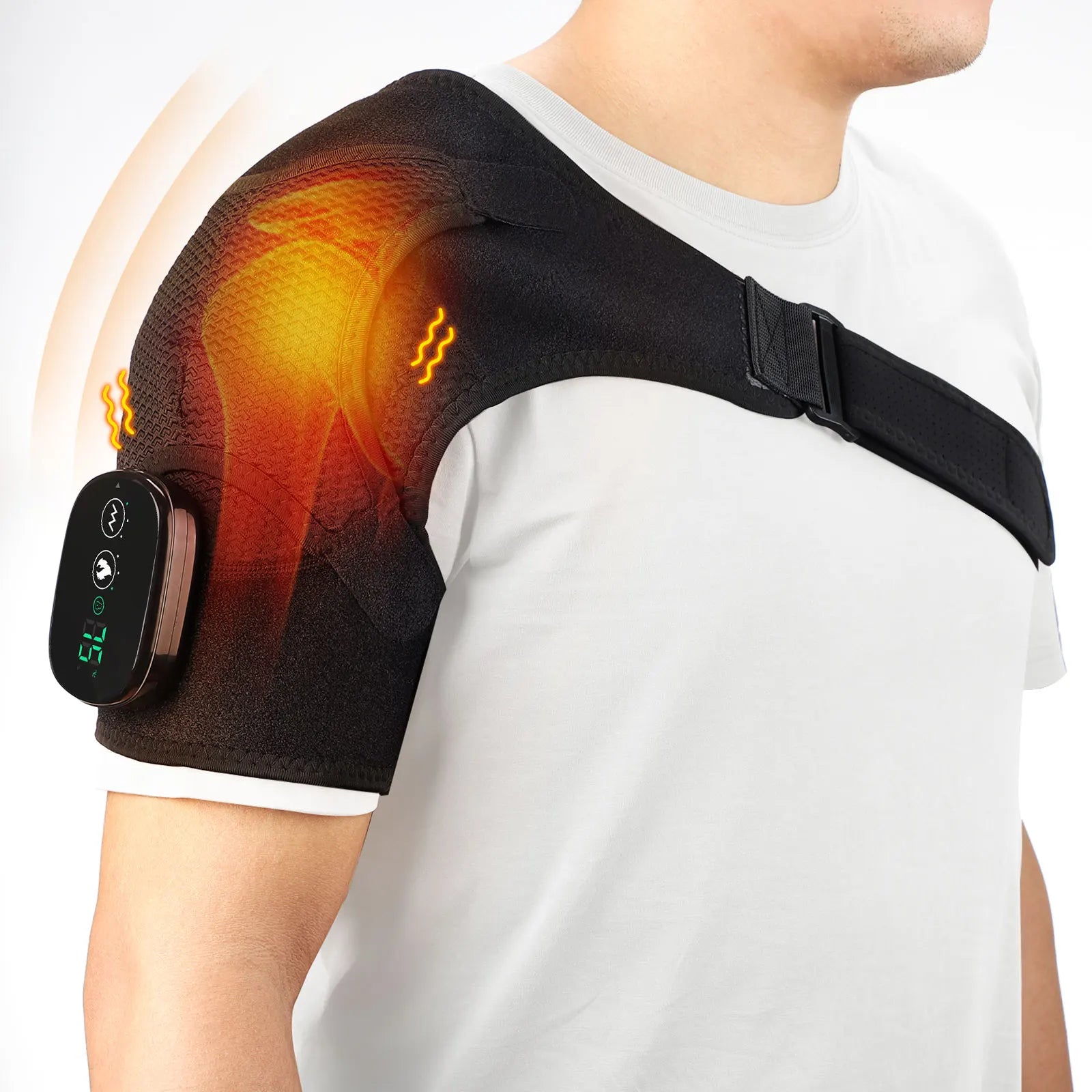 Electric Shoulder Massager Heating Pad Vibration Massage Support Belt Shoulder Thermal Brace