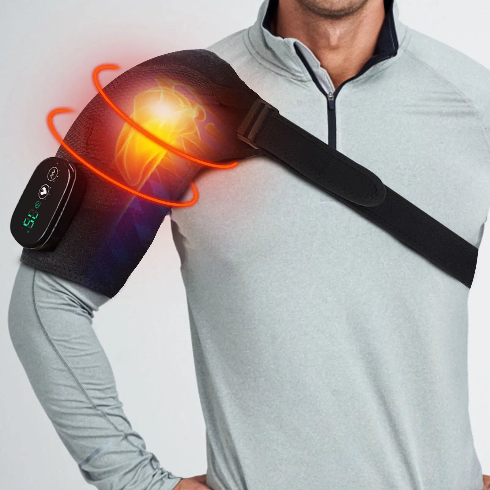 Electric Shoulder Massager Heating Pad Vibration Massage Support Belt Shoulder Thermal Brace