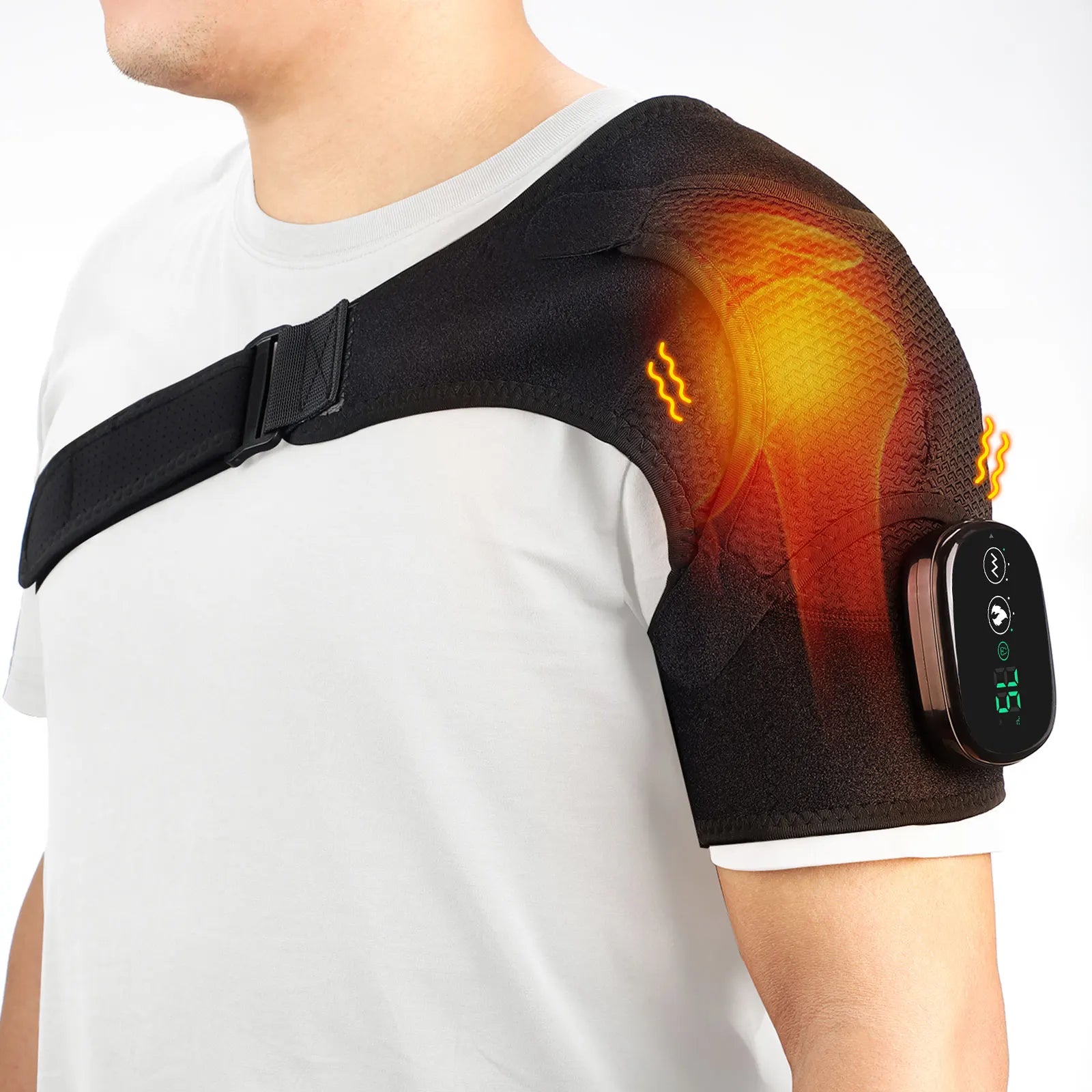Electric Shoulder Massager Heating Pad Vibration Massage Support Belt Shoulder Thermal Brace