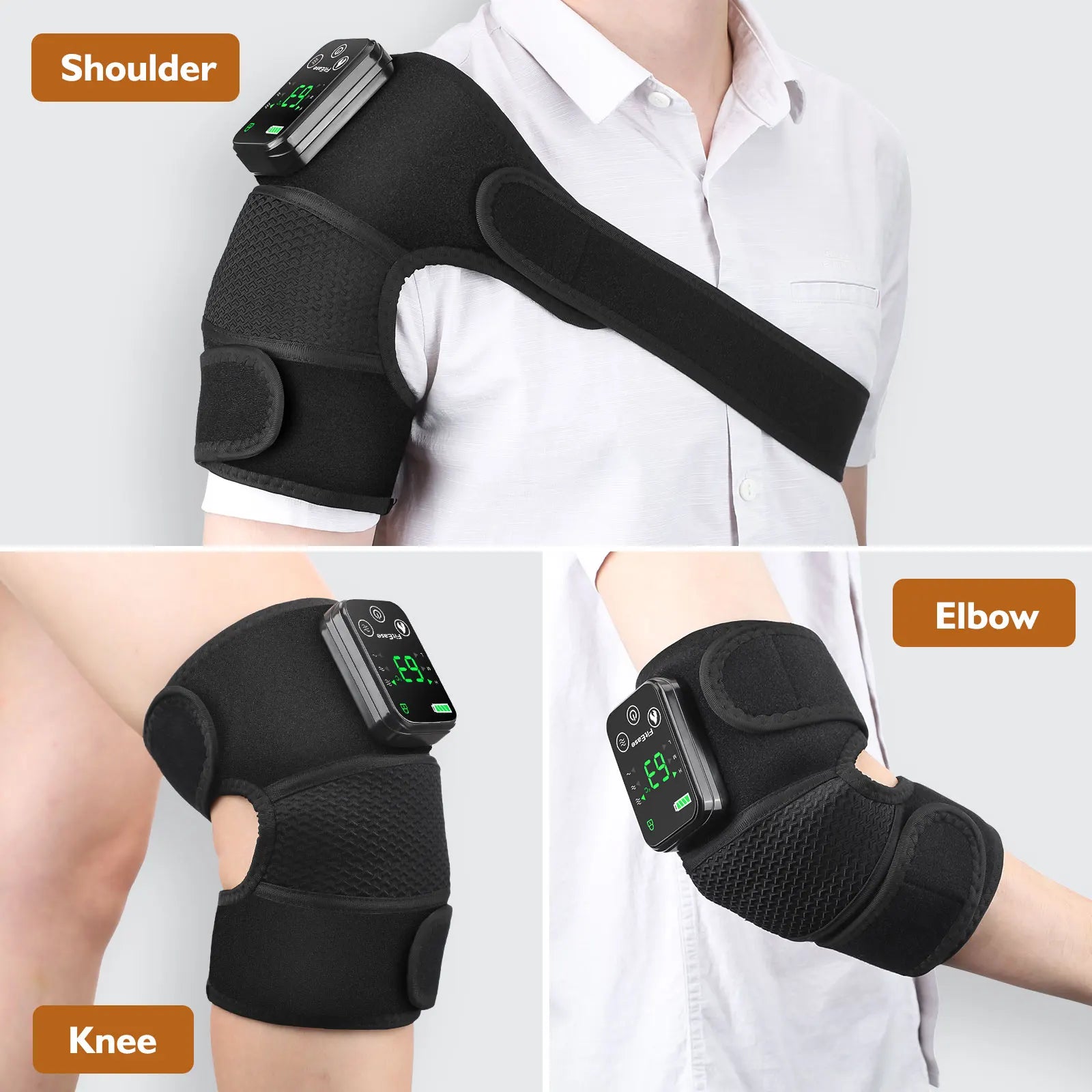 Electric Shouldert Heating Pad 3-Speed Vibration Muscle Relax Belt Thermal Massager Shoulder Neck Health Care Support Brace
