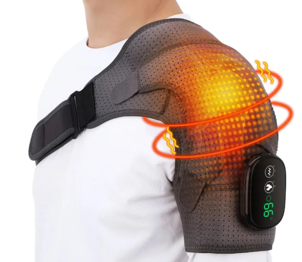 Electric Shoulder Massager Heating Pad Vibration Massage Support Belt Shoulder Thermal Brace