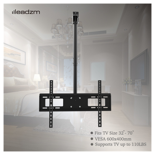 TMC-7006 Ceiling Mount TV Wall Bracket Roof Rack Pole Retractable For 32"-70" Flat Screen