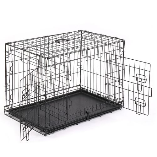 Secure & Spacious 30" Folding Pet Kennel Crate for Dogs & Cats - Easy Setup!