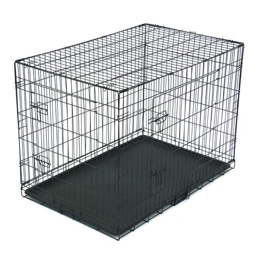 Ultimate 42" Folding Metal Pet Crate - Secure & Spacious for Dogs & Cats!