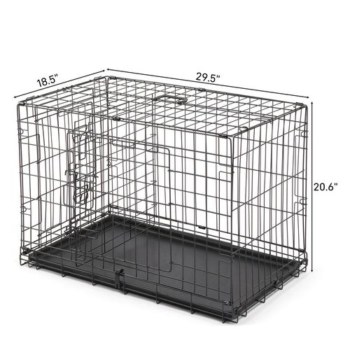 Secure & Spacious 30" Folding Pet Kennel Crate for Dogs & Cats - Easy Setup!